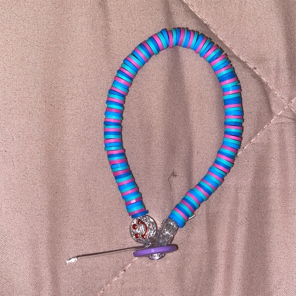 pink turquoise and dark blue bracelet - Picture 2 of 2